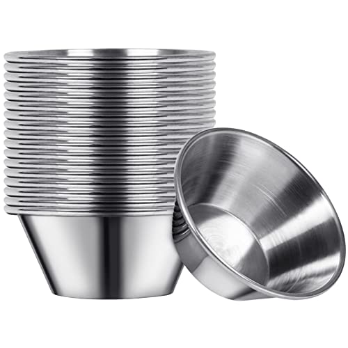 Artcome 18 Pack Stainless Steel Condiment Sauce Cups Great for Dipping and Portion Cups, 1.5 oz | stainless steel construction resists corrosion; portion cups suit BBQ dipping, household cooking, party use, food storage - size: 18pcs 1.5oz