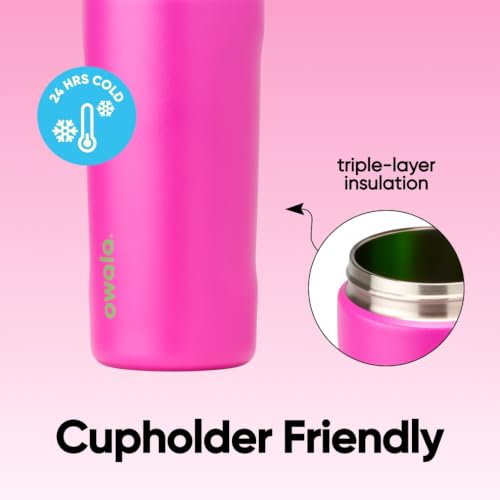 Owala FreeSip Kids Stainless Steel Water Bottle 16 oz All the Berries - color: All the Berries, size: 16 Ounces