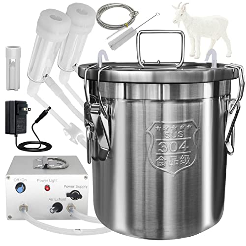 12L Goat Milking Machine, Plug-in Pulsation Pump Milker (Classic) | Hantop UnitedFarm, Speed Adjustable Pump, Auto Stop Check Valve, SUS304 Stainless Steel Bucket, Food-grade material - color: for Goat, size: 12L