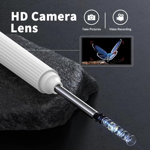 Ear Wax Removal Tool Kit, Ear Cleaner Earwax Removal Kit with Camera and Light, Ear Wax Cleaner with 1080P Ear Camera for iOS & Android(White) - color: Ear Wax Removal White
