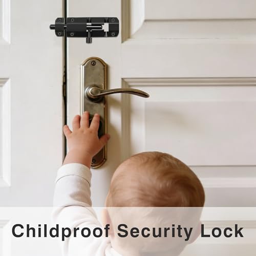 Alise Barrel Bolt Latch 4 inch Slide Bolt Latch Lock Black | SUS304 Stainless Steel Gate Latch Safety Door Lock for Interior Door Shed Barn Wooden Fence Chicken Dog Cage Window Garage - color: Black