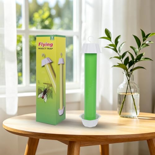 Fly Stick Sticky Fly Traps for Indoors Outdoor 12pk, Sticky Hanging Fly Stick, Flying Insect Trap, wasp Trap (Green 12PCS) - color: Green 12PCS