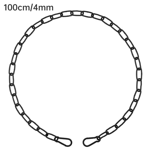39 inch Gate Chain Lock with Both-Ended M5 Carabiners,Chain Dia 4 mm,Black | 304 Stainless steel, for outdoor fence gates,pet cages, easy to lock/unlock, extra security, for gate that wouldn’t stay shut - size: 39" x 5/32"