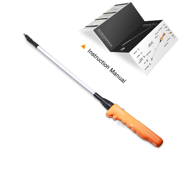 Cattle Prod, Waterproof Livestock Prod Stick with LED Light, Livestock Prod for Livestock Management(25.9in) - size: 25.9"