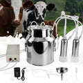 2026 Upgrade 14L Cow Milking Machine, Continuously Adjustable Suction Pulsation Vacuum Electric Milker, Portable Livstock Milking Machine with Stainless Bucket(US Plug)(14L Cow) - size: 14L Adjustable Cow Milking Machine