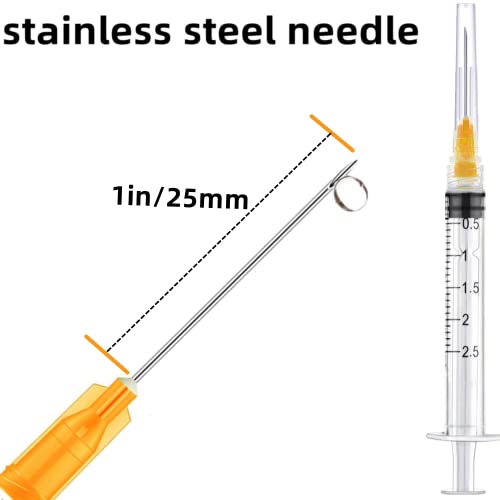 15 Pack 2.5ml 25Ga Plastic Syringe with Measurement for Scientific Labs and Industrial Dispensing, Disposable Individually Wrapped (15, 2.5ml-25Ga) - size: 2.5ml-23Ga