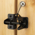 HILLMASTER Self Locking Gate Latch for Wooden Fence with Steel Spring Cable Pull,Heavy Duty Gravity Fence Latch for Metal Gates,Vinyl Fence,Gate Hardware Gate Door Lock for Outdoor Pool,Black Finish - style: Ring Pull