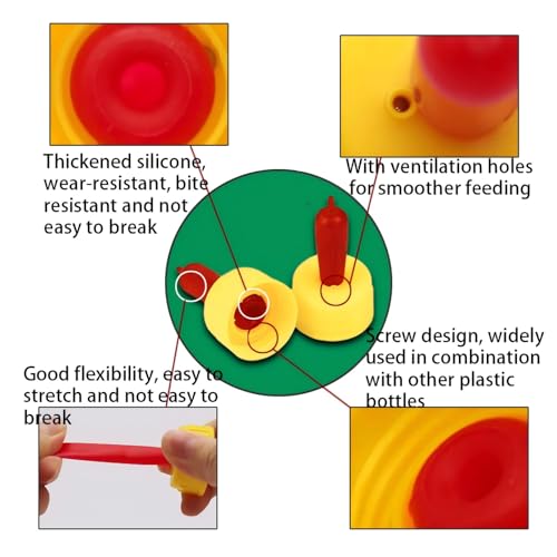 10-Pack Soft Rubber Goat Nipples for Goats Lambs Puppies Piglets Calves Feeding Bottles