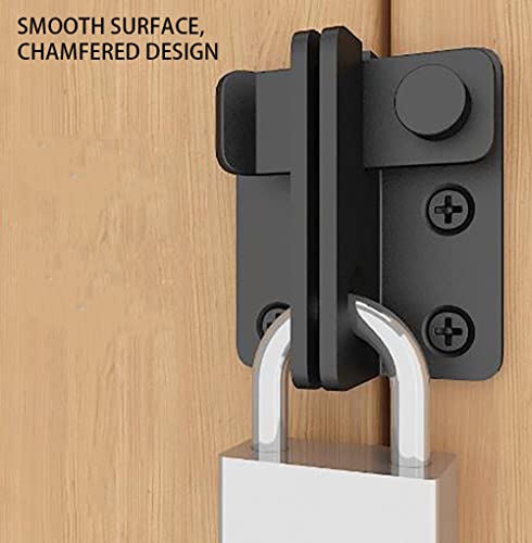 2 Sets Flip Latch 3-mm Thickened Heavy Duty Hasp Safety Door Lock Gate Latches for Double Door Window Barn Closet Drawer Cabinet Garage,Stainless Steel Brushed Nickel (Left Loker) - color: Black-Light Locker-Small