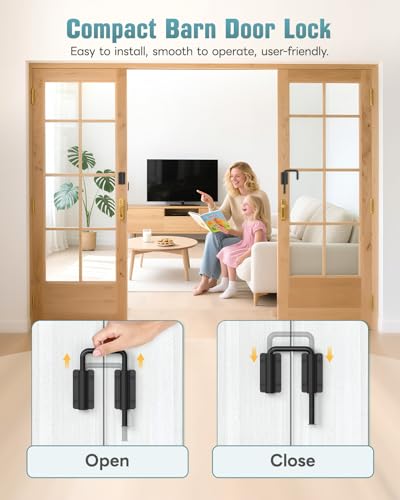 90/180 Degree U Patio Sliding Door Loop Lock Latch, Black | Aluminum Alloy Security Bolt Lock , Multi-Angle Mounting for Barn, Garden, Fence Gate & Window - color: Black-1 PC