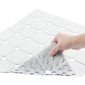 Shower Mat Non Slip 21"x21" Silicone Foldable Bath Mat with Suction Cups & Drain Holes, Odorless, Eco-Friendly & Durable, Machine Washable Shower Stall Mat for Adults, Seniors White - color: White