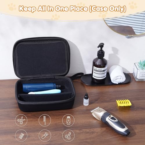 ProCase Hard Pet Grooming Tool Storage Case -Black | Travel Organizer for Oneisall/Wahl Dog Clippers, Pet Shaver, Nail Trimmer & Accessories, Bag for Dog or Cat Grooming Kits