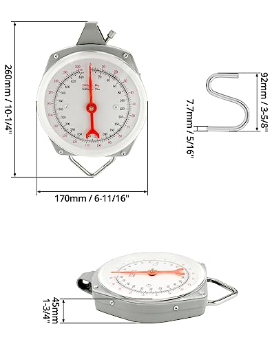 QWORK Precision Hanging Scale, 440lbs / 200kg Capacity, Dual Unit, Heavy Duty - size: 440 lb / 200 kg