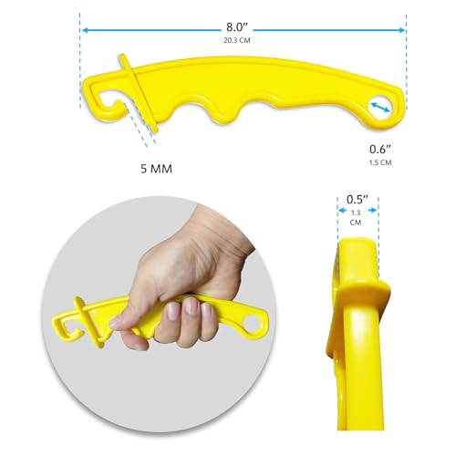 QMARK Electric Fence Plastic Gate Handles, Yellow, 8 Inch, 10 Pack | Insulated Plastic Hook, Portable