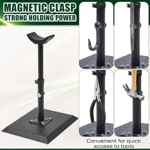 Zonon Farrier Horse Hoof Stand, Tool-Height Adjustable Metal Horse Hoof Trimming Tools, Extra-Large Base Enhances Stability, Blacksmith Farrier Stand(Black,Metal Square Base) - style: Metal Square Base