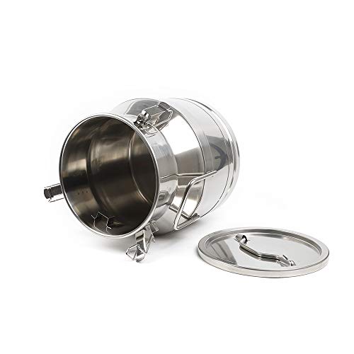 Milk Can with Sealed Lid, Stainless Steel Milk Transport Cans Wine Pail Bucket Tote Jug Pot Oil Liquid Storage Barrel with 2 Handles Sealed Silicone Anti-Leak Ring Lock Belt 12 L 3.16 Gallon - color: 12l