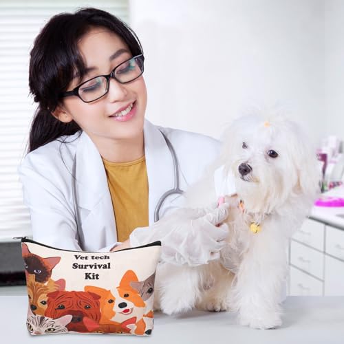Kacctyen 12 Pcs Veterinary Appreciation Gifts for Women Veterinarians Cosmetic Bags Veterinary Technician Gift Dog Lover Doctor Makeup Bag for Clinic Staff Coworker Gift - style: Vet Tech