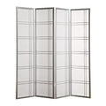Roundhill Furniture Seto 4-Panel Room Divider Screen, Silver - color: Silver