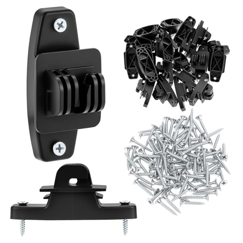 QWORK Electric Fence Insulators, 100 Pcs Wood Post Claw Insulators with Screws, Fencing Wire Polywire, Black Fence Nail on Insulator