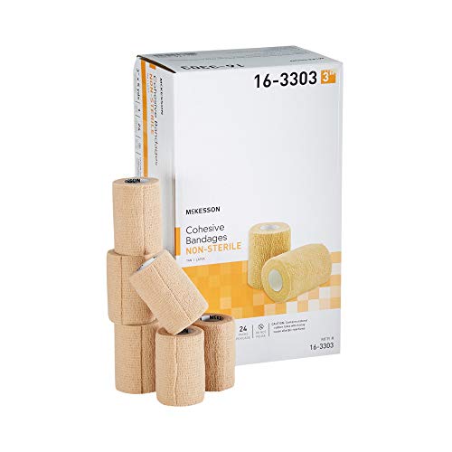 McKesson Cohesive Bandages, Non-Sterile, Latex, Tan, 3 in, 1 ct | Contains Latex, 5 yds