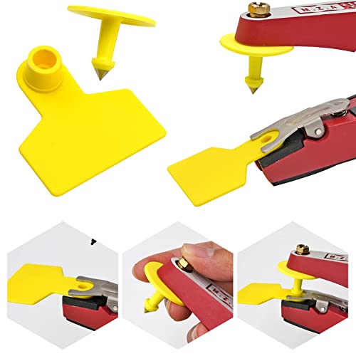 Blank Ear Tags 100 Pieces Livestock Identification Cards Blank Livestock Ear Tags for Cattle Cow Pig Goat Sheep Dog (Yellow) - color: Yellow