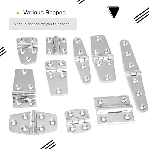 Atibin Heavy Polished Door Hinge Stainless Yacht Hardware Boat Hinge Steel Deck Mount Marine Hinges Cabinet SUS316 4 inch x 1.02 inch 2pcs - style: 2Pcs 4" x 1.02"