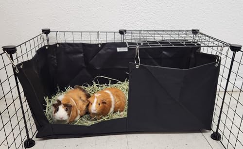 Hayzee Original Guinea Pig Hay Holder Feeder Litter Box Less Mess Encourages Natural Burrowing Instincts and Provides Ample Supply of Hay to Guinea Pigs and Rabbits (Black, 27" with Front) - size: 27" with front