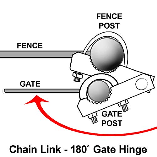 Chain Link Fence 180 Degree Commercial Duty Gate Hinge - for 4" Outside Diameter Gate Post/Pipe & 1-5/8 Thru 1-7/8" Gate Frames. Chain Link Post Gate Hinge - Includes Hinge U Bolts - 1 Hinge Assy. - size: 4" Post - Each