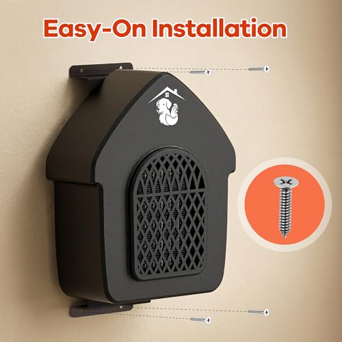 Dog House Heater with Thermostat, Outdoor Pet Heater with Anti-Bite Cord, Chicken Coop Heater, Wall-Mounted Heater for Dog House Outdoor, Suitable for Dogs Cats Chickens Hamsters