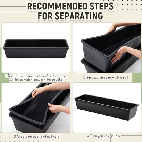 2 Pack 38.6 Inch Livestock Feeding Trough, 11 Gal Water 66 Lbs Feed | Water and Feed Use, Adjustable Stand, Non Slip Spill Proof, Metal Plastic Construction, Horses Goats Sheep Cattle, Farm Use