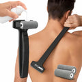 bearback Lotion Applicator for Back & Body, Black Handle with 2 Rollers | Long Reach Folding Handle, Reusable Foam Rollers, Apply Lotion, Medication, Ointment, Sunscreen, Self Tanner - color: Black