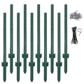 (4 Sizes: 4-5-6-7 Feet) LADECH 4 Feet Sturdy Duty Metal Fence Post with 20 Zip Ties & 20 Post Clips – Garden U Posts for Fencing (4 Feet - Light - Set 10) - style: 4 Feet - Light - Set 10