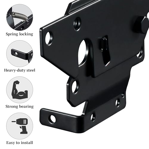 skysen Carbon Steel Vinyl Wood Fence Post Mount Gate Latch(2066-cs-p)