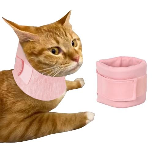 Cat Neck Brace Cover - Adjustable Elizabethan Collar for Post-Surgery Recovery Anti-Lick Wound Protective Cervical Cone for Small Medium Large Dogs Cats (Neck Girth 5.5-110" Depth3.1 - color: Pink, size: S