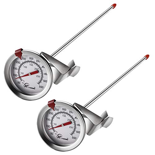 Deep Fry Thermometer with Instant Read,Oil Thermometer(2-Pack),12” Stainless Steel Stem Meat Cooking Thermometer,Best for Turkey,BBQ,Gril - color: 2-pack
