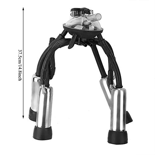 Milking Claw Cluster, Durable Transparent Milk Collection Set for Farm Milking Machine Stainless Steel Black 240CC 1 Pack
