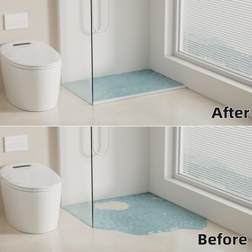 78 inch Shower Threshold Water Dam Barrier Water Stopper, Glass Shower Door Bottom Seal Strip, Silicone Rubber Kitchen Sink Splash Guard for Countertop, Bathtub, Bathroom（White） - color: White, style: 78 Inch