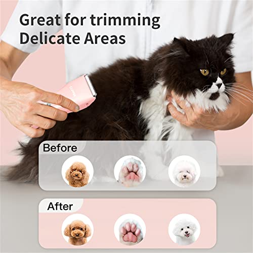 Dog Cat Home Hair Clipper Portable Electric Pet Grooming Kits,Pink,TS006 - color: Ts006-pink