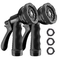 Besiter Garden Hose Nozzle Sprayer: 2 Pack 10 Watering Patterns Spray Nozzles Heavy Duty Hose Head Hose Attachment Black - color: Black/Black