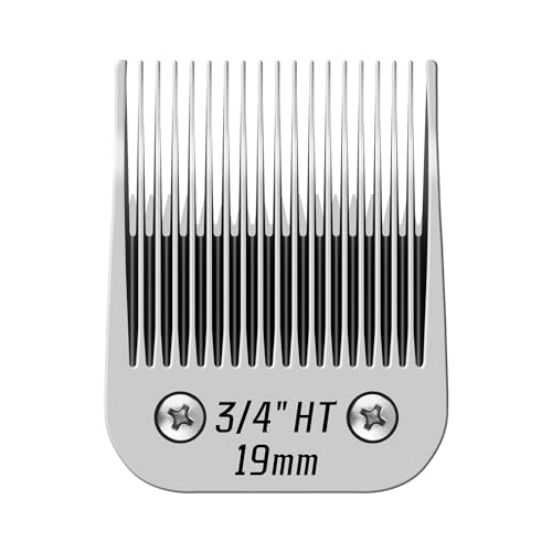 3/4HT Detachable Dog Grooming Stainless Steel Blades for Andis/Oster A5 | Compatible with wahl km10 dog clipper ,Cut Length 3/4"(19mm) - color: Silver, size: 3/4HT 19mm