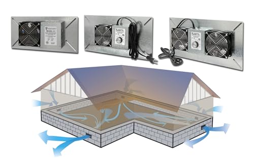 Tjernlund V2D Underaire Crawlspace Ventilator Fan Moisture Reducing 220 CFM - size: 220 CFM, style: With Dehumidistat