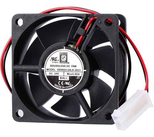 004551-000 Refrigerator Fan Motor Replace OD6025-24LB PE050226 PE950185 V12075003, 12075003, 000730-000, 000731-000, 000732-000 fit for Viking Refrigerator DC24V 0.08A