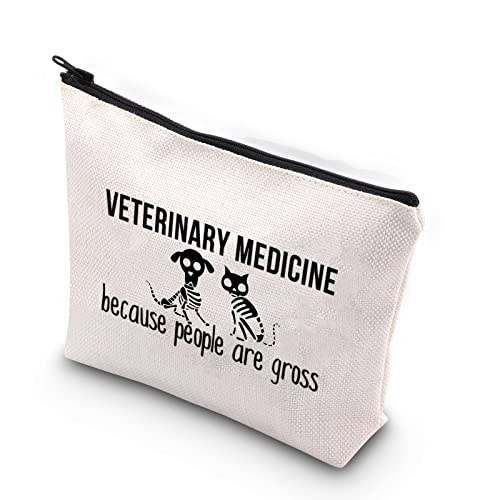WCGXKO Veterinarian Gift Vet Techs Are Pawsome Animal Lover Zipper Pouch Makeup Bag (Veterinary Medicine)