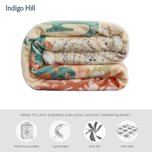 Paseo Road Indigo Hill by HiEnd Accents Rodeo Revival 54x68 Throw Blanket | Long Live Cowgirls Floral Medallion Print, Rustic Southwestern-Style Western Fleece Blanket for Camping - color: Long Live Cowgirls
