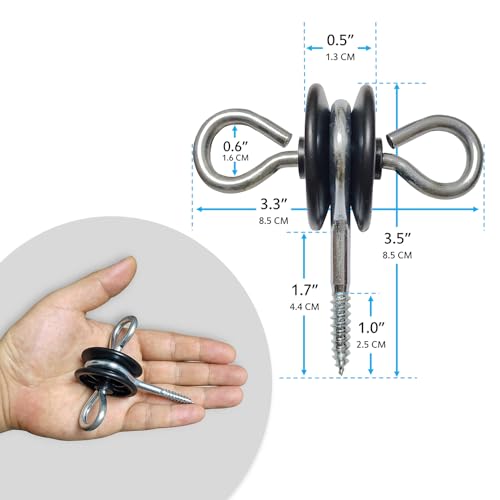 QMARK 10 Pack Electric Fence Wood Post Anchors | Wood Post Screw-in Insulators, Screw-in Gate Handle Anchor, 2-Ring Black Handle Anchors