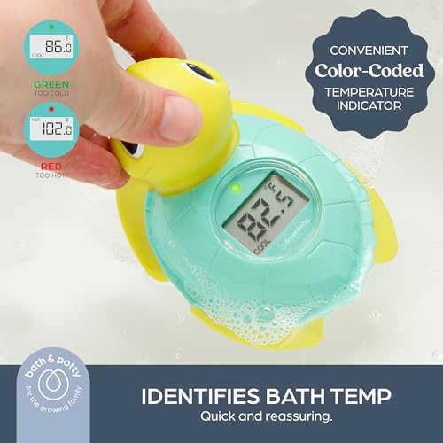 Dreambaby Baby Bath Thermometer - Turtle Water Thermometer for Bathtub | Instant Digital Water & Room Temperature - Fun Floating Turtle Toy - Helps Monitor Bath Water Temperature - color: Turtle