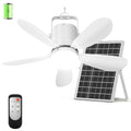 21” Solar Ceiling Fan with Light, Solar Gazebo Fan Light Outdoor with Remote, Portable Rechargeable Battery Operated Camping Fan, for Outside Canopy Tent Porch Patio Greenhouse RVs Pergola - size: 21" Ceiling Fan L