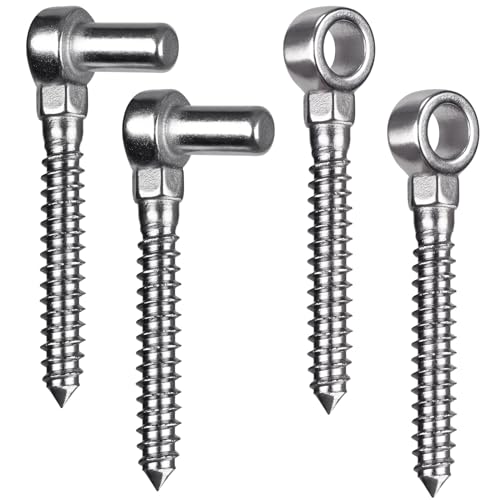 Insaga Cast 304 Stainless Steel Heavy Duty Gate Hinges, 2Pack Gate Hinges Heavy Duty, M12 Hook and Eye Hinges, Partial Thread Gate Bolt Hook, Wood Gate Hinge for Farm, Fence Gates - color: M12 Hook and Eye Hinge-2Pair