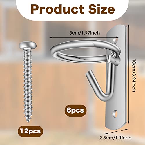 6 Pcs Bucket Hooks for Horses Bucket Hangers Holder Metal, Silver | Equestrian Water Hangers for Stalls, Wall Mount with Screws, Barn Feed Holder, Equestrian Farmhouse Stable Supplies - color: Silver