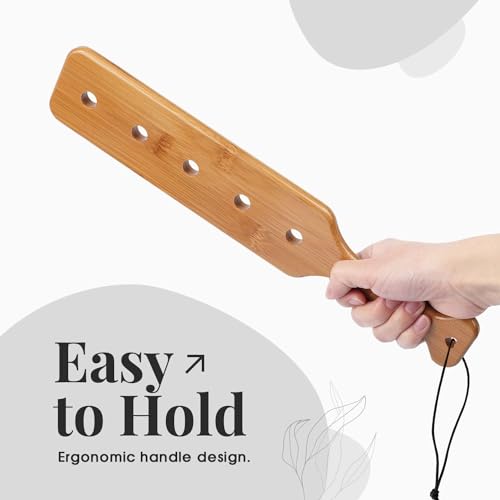 14inch Bamboo Paddle with Holes,Unfinished Wooden Paddle,1 Pack | Size : 14 x 2.75 x 0.6 Inches, Thickened Bamboo With Airflow Holes, Smooth Surface for Crafts and Decorating - size: 14 inch
